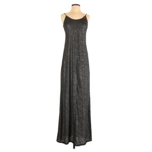 BCBGENERATION Black Metallic Stretchy Maxi Dress
